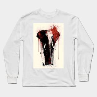 Ink Painting of An African Elephant Long Sleeve T-Shirt